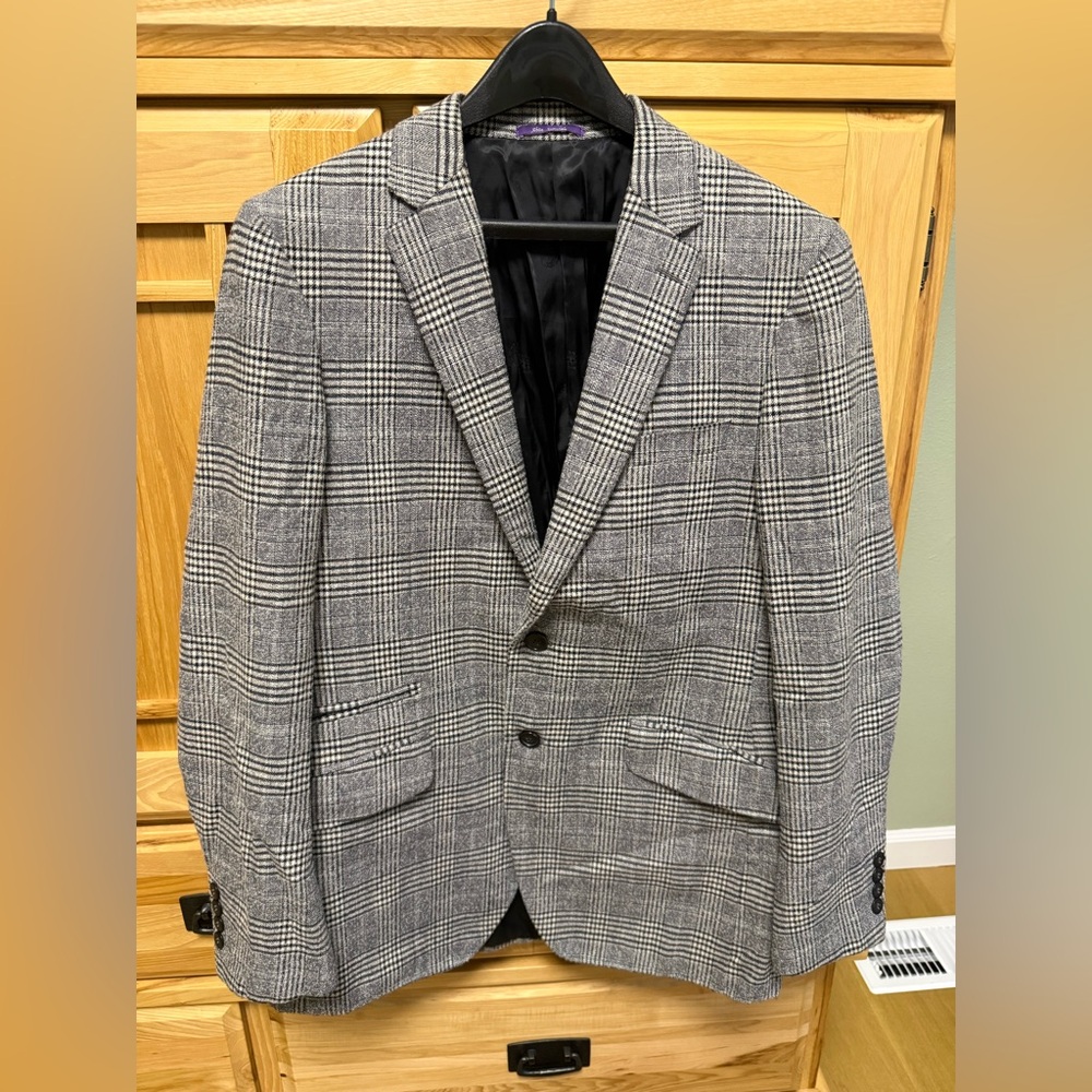 Bartorelli Napoli Wool Plaid Blazer Men’s‎ 48 IT / 38R Slim Sport Coat